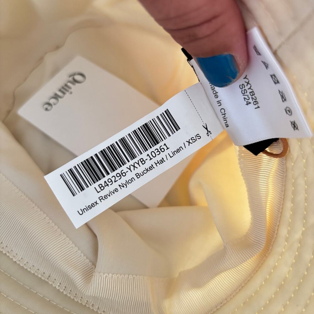 NWT Quince Revive Nylon Bucket Hat Cream White - Size: XS/S - Picture 5 of 6
